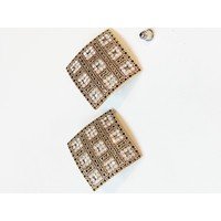 Orecchini in ottone quadrati a buco con swarovski