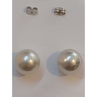 Orecchini in perle vere grigie, chiusura in argento 