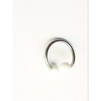 Piercing ad anello con 2 palline bianche