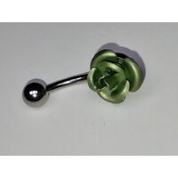 Piercing con rosa smaltata verde