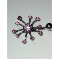 Piercing con swarovski rosa