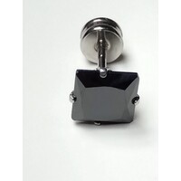 Piercing con zircone nero quadrato
