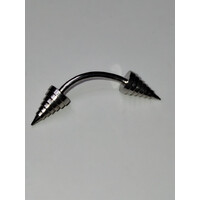 Piercing in acciaio con due punte