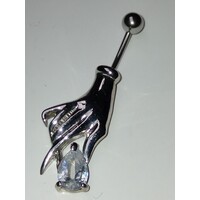 Piercing mano con zircone goccia