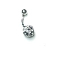 Piercing per ombelico, barra mm 1.2, sfera in swarovski 