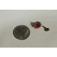 Piercing per ombelico con silicone arancione e verde