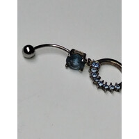 Piersing con cerchio pendente azzurro