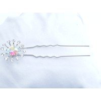 Spillone con fiore in cristallo boreale